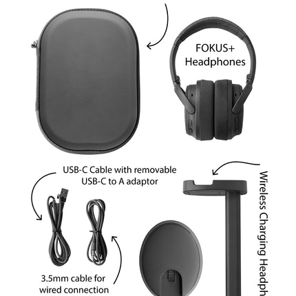 Fokus+ ANC Headphones with Wireless Charging Stand