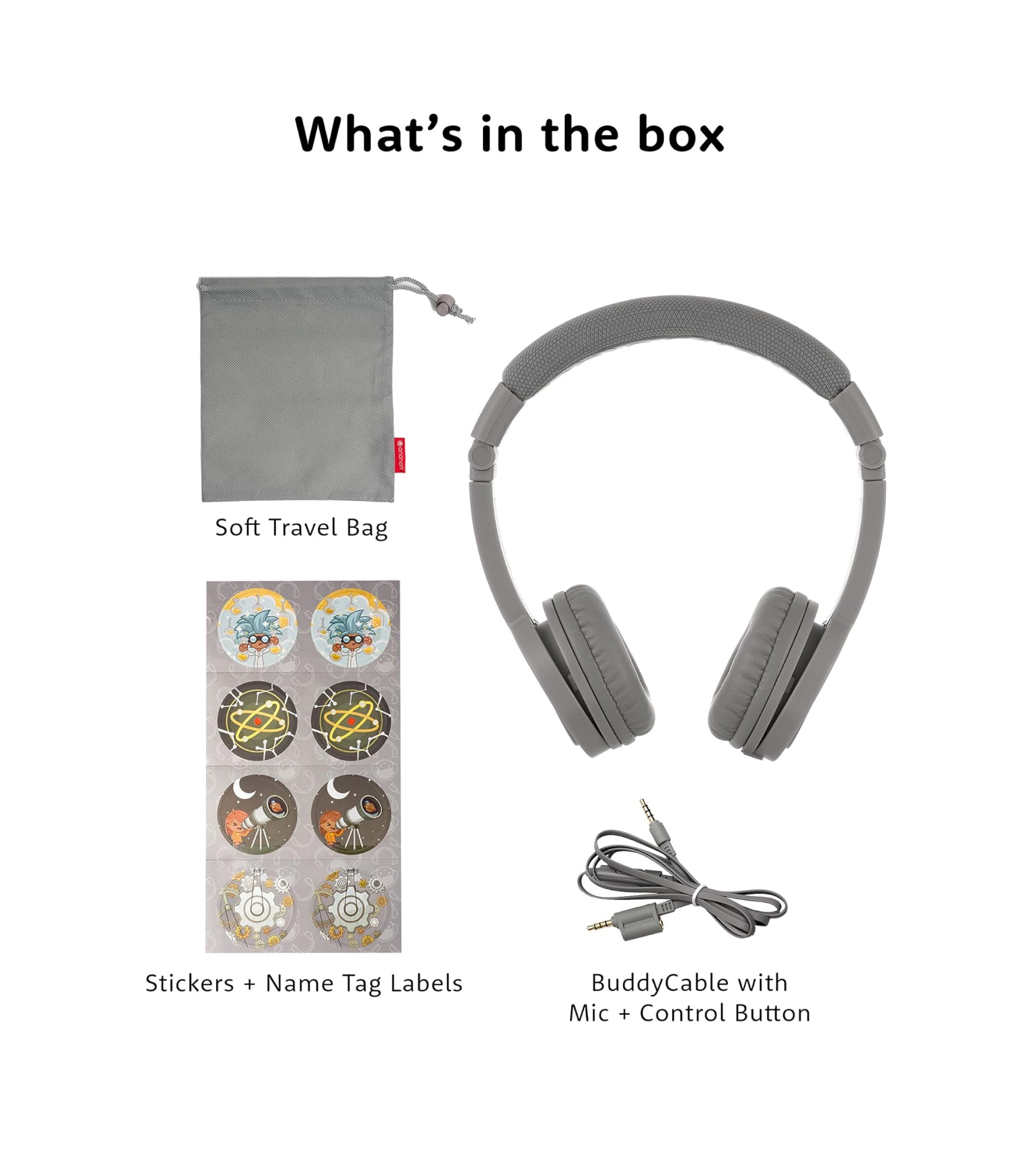 ONANOFF® BuddyPhones Explore+ | Safe Wired Kids’ Headphones for School ...