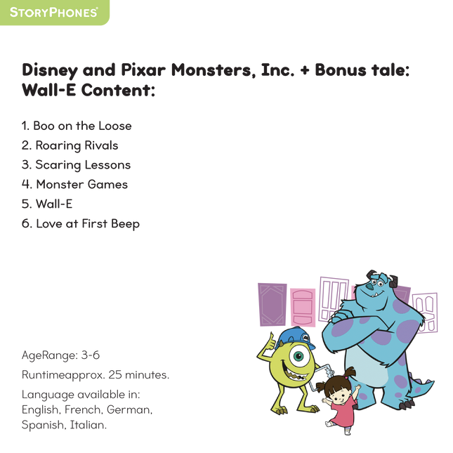 Disney and Pixar Monsters, Inc. + Bonus tale: Wall-E StoryShield
